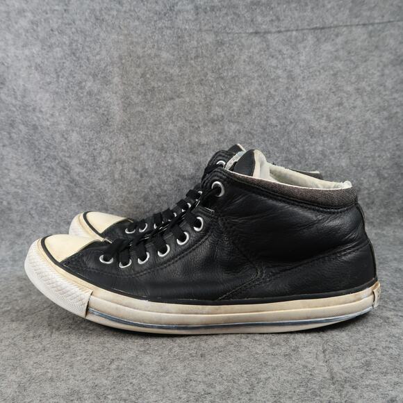 Converse Shoes Mens 8.5 Casual Sneaker Leather Mid Lace Up High Street All Star - Picture 4 of 13